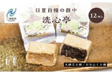 日夏自慢の最中 洗心亭（大納言6個／おおふく6個） もなか 最中 和菓子 食べ比べ 詰め合わせ お茶菓子 スイーツ 贈答用 おすすめ お中元 お歳暮 ギフト 二本松市 ふくしま 福島県 送料無料【菓子処日夏】