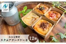 小さな贅沢！スクエアチーズケーキ12個セット ベイクド チーズ ケーキ ベイクドチーズケーキ 会津産 スイーツ おすすめ お中元 お歳暮 ギフト 二本松市 ふくしま 福島県 送料無料【ジェーケーワンフーヅ株式会社】