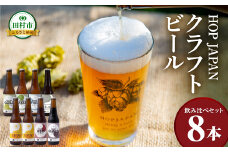クラフトビール おまかせ 8本セット  呑み比べ 飲み比べ 贈り物 プレゼント ホップ IPA ビール ビア Beer 地ビール 映え オシャレ お洒落 地酒 地域限定 福島県 田村市 HOPJAPAN ホップジャパン