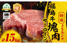 【 厳選 福島牛 A5 】塊肉 サーロイン 15kg スパイス付き ブロック肉 ステーキ BBQ ローストビーフ チャンピオンスパイス 高級肉 冷凍 保存 肉 牛肉 焼肉 贈答 ギフト プレゼント 人気 ランキング おすすめ グルメ イチオシ 福島県 福島 ふくしま 田村 田村市 たむら 川合精肉店