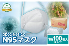 DD02-N95-2K 1箱 100個入 (袋タイプ [ 1袋 10個入×10袋 ])  N95マスク 感染予防 対策 福島県 田村市 重松製作所 シゲマツ