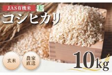 【先行予約】JAS有機米 コシヒカリ 玄米 10kg 令和7年産 |  JAS 有機米 コメ ブランド米 低温貯蔵庫 福島県産 根本有機農園 【53870-001-12】