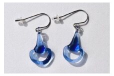 オリジナルアクセサリー ハーフビットピアス BLUE(イヤリングに変更可)【3801101】