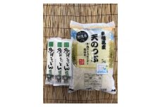 【先行予約】無洗米 天のつぶ 5kg + 多珂うどん(太) 5束セット｜令和7年産 無洗米 ブランド米 うどん 詰め合わせセット 福島県産 南相馬市産 高ライスセンター