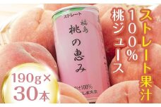 桃果汁100％ジュース「桃の恵み」 190g×30本 常温 桃ジュース 缶ジュース フルーツジュース 果物ジュース もも モモ 果物 くだもの フルーツ 飲料 福島県産 国産  F20C-137