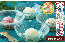 【ジャージー牛乳使用】まきばのジャージーアイス 500ml×4 (ミルク・チョコチップ・塩ミルク・季節のアイス) 福島県 伊達市 東北  アイスクリーム 濃厚 F21C-038