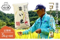 福島県伊達市産 ＜定期便＞霊山小国うまい米 コシヒカリ精米5kg×6回連続 F21C-001