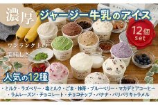 【ジャージー牛乳使用】まきばのジャージーアイス人気の12種12個セット F21C-036