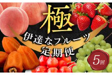 年中受付 福島県産 極・伊達なフルーツ定期便 全5回 6月中旬頃から順次発送 さくらんぼ 佐藤錦 紅秀峰 桃 あかつき シャインマスカット あんぽ柿 いちご とちおとめ 定期便 伊達の桃 もも モモ 果物 くだもの フルーツ 国産 名産 食品 F20C-781