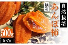 【贈答用】自然栽培あんぽ柿 紙箱 500g（5～7 個入り） F20C-970