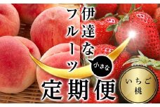 ＜2025年から開始の定期便＞伊達な小さなフル－ツ定期便（いちご約1kg・桃約2kg）果物 フルーツ 桃 モモ 苺 イチゴ 福島県 伊達市 F21C-018