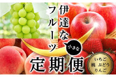 ＜2025年夏から開始の定期便＞伊達な小さなフル－ツ定期便（桃約2kg・ぶどう2~3房・りんご2㎏・いちご約1kg） 果物 フルーツ 桃 モモ 苺 イチゴ 葡萄 ブドウ 林檎 リンゴ 福島県 伊達市 F21C-022