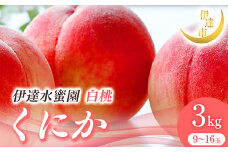 2025年出荷分 先行予約 福島県産 くにか 3kg 2025年8月中旬～2025年8月下旬発送 先行予約 予約 伊達の桃 伊達市 桃 贈り物 贈答 ギフト もも モモ 果物 くだもの フルーツ 国産 食品 F21C-015