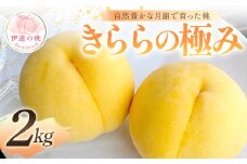 【2025年出荷分 先行予約】自然豊かな月舘で育った桃 きららの極み2kg（6～8玉） 桃 もも モモ 果物 くだもの フルーツ 名産品 国産 食品 F21C-058