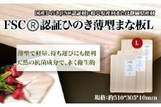 FSCⓇ　認証ひのき薄型まな板L　【07214-0162】