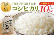 【新米予約受注】【3か月定期便】令和7年産　福島県産コシヒカリ10㎏（5kg×2）≪白米≫　[計30kg]【07214-0393】
