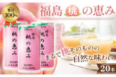 No.148 「福島桃の恵み」20本　果汁100％ジュース ／ モモジュース ストレート もも 福島県 特産品