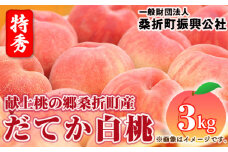 No.180 もも（だてか白桃）特秀3kg（8玉～11玉）献上桃の郷桑折町産 ／ 桃 モモ 果物 福島県 特産品