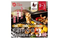 川俣シャモ　焼肉セット　スライス200g、厚切りスライス200g、サイコロステーキ300g【1064181】