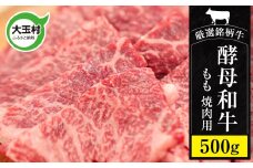 《寄附額改定》 あだたら酵母和牛 焼肉用 500g【 黒毛和牛 ／ モモ肉 】 牛肉 国産 和牛 すき焼き 牛丼 にも／ 福島県 大玉村 【 02109 】
