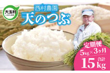 米 定期便 天のつぶ 15kg ( 5kg × 3ヶ月 ) 《 令和6年 》 福島県 大玉村 西村農園  ｜ てんのつぶ テンノツブ 精米 定期 3回 コメ ｜ nm-tt05-t3-R6