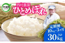 米 定期便 ひとめぼれ 30kg ( 10kg × 3ヶ月 ) 《 令和6年 》 福島県 大玉村 西村農園  ｜ ヒトメボレ 精米 定期 3回 コメ ｜ nm-hb10-t3-R6