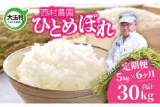 米 定期便 ひとめぼれ 30kg ( 5kg × 6ヶ月 ) 《 令和6年 》 福島県 大玉村 西村農園  ｜ ヒトメボレ 精米 定期 6回 コメ ｜ nm-hb05-t6-R6