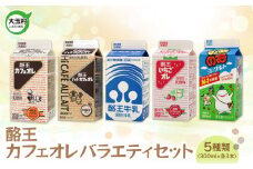 酪王カフェオレ バラエティ 15本セット5種類（300ml×各3本）　カフェオレ セット バラエティ いちご ヨーグルト【01133】