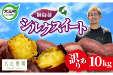 訳あり さつまいも シルクスイート 10kg 無農薬 ｜ 規格外 不揃い サイズ混合 国産 土付き 芋 スイートポテト サツマイモ  福島県 大玉村  |yn-sm-wa-s-10kg-r6