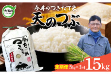 【 令和6年産  】 【 今井のつきたて米 】 天のつぶ １５ｋｇ （毎月 ５ｋｇ×３回）【OT08-022-R6】 福島県 大玉村 てんのつぶ テンノツブ 米 定期便 今井農園