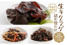 福島県鏡石町産 生キクラゲ 詰め合わせ (全4種 計8袋) きくらげ きのこ キノコ F6Q-107