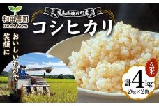 〈先行予約 2025年産米〉 福島県鏡石町産 和田農園「コシヒカリ」玄米 4kg（2kg×2袋） 米 コメ こめ F6Q-188