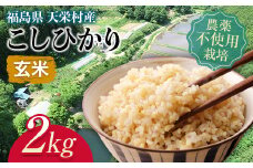 ＜2024年12月上旬以降発送＞自然農法で育ったお米「こしひかり」玄米2kg F21T-142