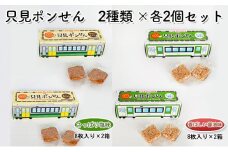 只見ポンせん　2種類 ×2個セット（さっぱり塩味8枚入り×2箱 香ばしい醤油味8枚入り×2箱） [№5633-0180]