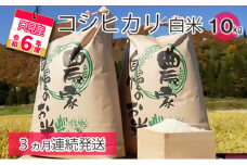 【中野米店】令和6年　只見産　コシヒカリ　白米　10kg　3ヵ月連続発送（合計30kg）[№5633-0185]