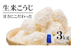 生米こうじ 3kg （1kg×3個） 蔵元直送 甘さにこだわった 生麹 会津産コシヒカリ使用 麹 糀 こうじ/冷蔵便[№5633-0267]
