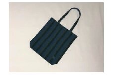 会津木綿 携帯用折り畳みマイバッグ（緑鰹縞） [№5883-0095]