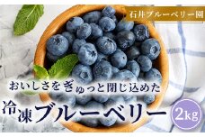 冷凍ブルーベリー2kg(石井ブルーベリー園) ふるさと納税 ブルーベリー フルーツ 果物 冷凍 ジャム ジュース 福島県 北塩原村 送料無料 KBI002