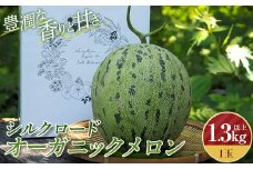 身体に美味しい農産物コンテスト「最優秀賞」受賞！ 《先行予約》シルクロードオーガニックメロン 1.3kg以上 F4D-0005