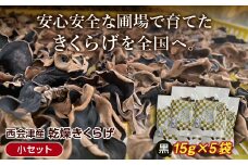 ＜特選＞西会津産 乾燥きくらげ 小セット(黒15g×5袋) 完全無農薬 乾燥 きくらげ 国産 木耳 キクラゲ 食品 F4D-0226