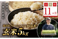 《定期便11ヶ月》令和6年産米 減農薬・有機肥料栽培 西会津産米コシヒカリ 玄米 5kg 米 お米 おこめ ご飯 ごはん 福島県 西会津町 F4D-1210