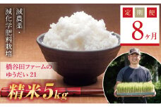《定期便8ヶ月》令和6年産米    減農薬・減化学肥料栽培 西会津産米 ゆうだい21 精米 5kg 米 お米 おこめ ご飯 ごはん 福島県 西会津町 F4D-1229
