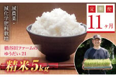 《定期便11ヶ月》令和6年産米    減農薬・減化学肥料栽培 西会津産米 ゆうだい21 精米 5kg 米 お米 おこめ ご飯 ごはん 福島県 西会津町 F4D-1232