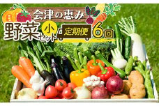 《定期便》＜3市町村共通返礼品＞会津の恵み野菜セット(小)《全6回》 朝採れ 野菜 お米 精米 米 セット 詰合せ 契約農家 朝採り 採れたて 新鮮 会津野菜 定期便 6回 6ヶ月 連続 F4D-1412