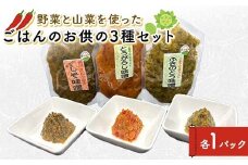 野菜と山菜を使ったごはんのお供の3種セット ごはん 野菜 山菜 西会津 F4D-1679