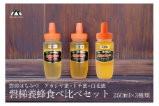磐梯養蜂食べ比べセット 250g×3種類　はちみつ　アカシヤ　トチ　百花蜜