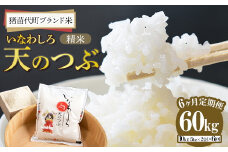 ＼レビュー投稿でお米プレゼント／定期便 【6ヵ月連続】猪苗代町ブランド米 いなわしろ天のつぶ 10kg 米 お米 精米 白米 福島 大粒 寿司 和食 [№5771-1304]