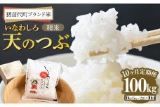 ＼レビュー投稿でお米プレゼント／定期便 【10ヵ月連続】猪苗代町ブランド米 いなわしろ天のつぶ 10kg 米 お米 精米 白米 福島 大粒 寿司 和食 [№5771-1305]