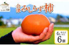 61-A しろべこ農園の会津みしらず柿 4Lサイズ以上6個入り ※2025年11月下旬～12月下旬頃に順次発送予定