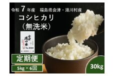 令和7年産湯川村産コシヒカリ　無洗米30kg(5㎏×6回)【全6回定期便　R7.11月・R8.1月・3月・5月・7月・9月発送】